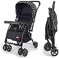 Luvlap Sunshine Plus Stroller/Pram with Reversible handlebar, 5 point harness, 3 level recline adjustment, Compact and Easy Fold, for Newborn Baby/Kids, 0-3 Years (Black)