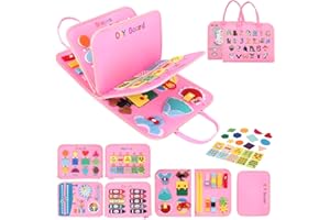 KEEHOM Busy Board Jouet Licorne Montessori pour 2 3 4 5 Ans, 5 Couches Planche pour 3 Ans, pour Activité et Développement Cadeau pour Enfant Fille 2 3 4 5 6 Ans