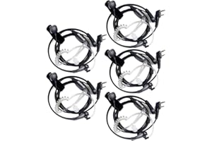 Retevis Talkie Walkie Laryngophone Oreillette Écouteur Casque Compatible avec Talkie -Walkie RT24 RT27 RT622 RT28 RT617 RT618 RT619 Baofeng BF-888S UV-5R Kenwood WOUXUN (5 pcs)