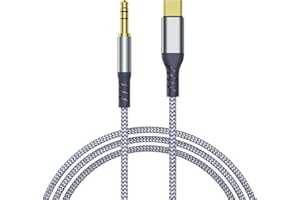 Ticenpe USB C vers câble auxiliaire 1.2M, USB type C vers câble jack 3.5mm audio auxiliaire pour iPhone 16/15 Pro Max iPad Hua-wei P70/P60/P50/P40 Galaxy S24/S23/S22 Pixel, Car Stereos