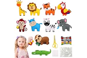 RXKFIGX Animali Kit di Cucito Creativo,Kit da Cucito per Bambini,Feltro Fai da Te per Principianti,Arti e Mestieri,per Bambini Educativi e Principianti lavoretti creativi per Ragazze 10pcs