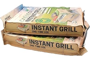 HIMBETA Einweggrill (2 Stück) Öko Einmalgrill für Camping Strand Park 100% Nachhaltig 50% weniger CO2 durch Bambuskohle, nach 5 min startklar und über 1 Stunde nutzbar, absolut qualmfrei (2)