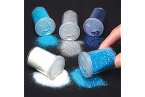 Baker Ross Barattolini di Glitter a Tema Invernale (confezione da 5)- Barattolini di polvere glitter formato, ideale per decorazioni e artigianato a scuola, Asst Colours