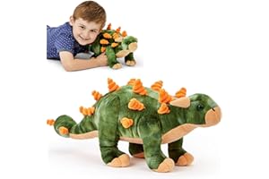 Zappi Co Ankylozaur dla dzieci, w 100% z recyklingu, realistyczna, realistyczna, duża, pluszowa zabawka, miękkie i przytulne, wypchane zwierzę, dla chłopców i dzieci (długość 49 cm)