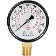 Uharbour Reliable Dual Scale Mechanical Pressure Gauge for Gas and Water (200psi/14bar) with 1/4" BSPT Bottom Mount…