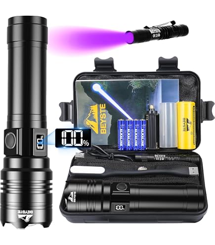 XLENTGEN Torcia LED 300.000 Lumen Ricaricabile, 5 Modalità, Zoom, Power Bank E Impermeabile - Per Campeggio, Emergenza E Uso Militare - 4