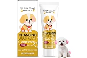 GERHUA Dog Hair Dye,Washable Hair Dye,Temporary Color Painting,Pet Safe Paint,Permanent Dog Hair Dye,Washable Pet Hair Dye for Dogs,Safe & Washable Pet Hair Color for Creative Grooming and Styling(Pink)