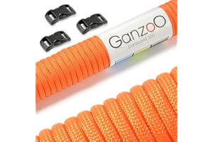 GANZOO linka Paracord 550 + 3 x zapięcie na zatrzask do bransoletki, smycz, obroży, zestaw startowy