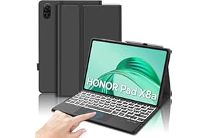 JADEMALL Tastiera con Trackpad per Honor Pad X8a 11" 2024, Custodia con Italiana QWERTY Tastiera Retroilluminata Bluetooth Staccabile con Trackpad per Tablet Honor Pad X8a 11", Nero