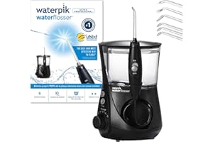 Waterpik – Hydropulseur Ultra professionnal, Jet dentaire avec 6 embouts et 10 niveaux de pression, Élimine la plaque, Noir (WF-660EU)