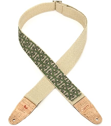 Levy's MH8P-003 Sangle De Guitare Natural Hemp Webbing Cork Ends