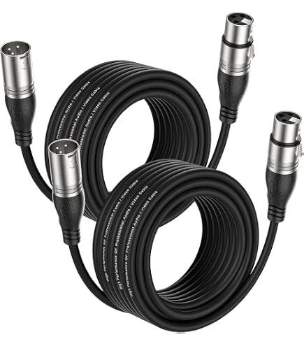 Câble Audio XLR Mâle Vers Femelle - Câble Microphone Symétrique - Longueur 0.5 Mètre - Noir