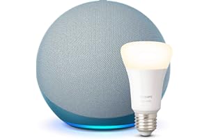 AMAZON Echo (4ª generazione) - Audio di alta qualità - Ceruleo + Philips Hue Lampadina Connessa (E27), compatibile con Alexa