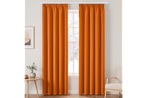 EMEMA Mörkläggningsgardiner med veckband 2, B140 x H 225 cm, orange gardiner