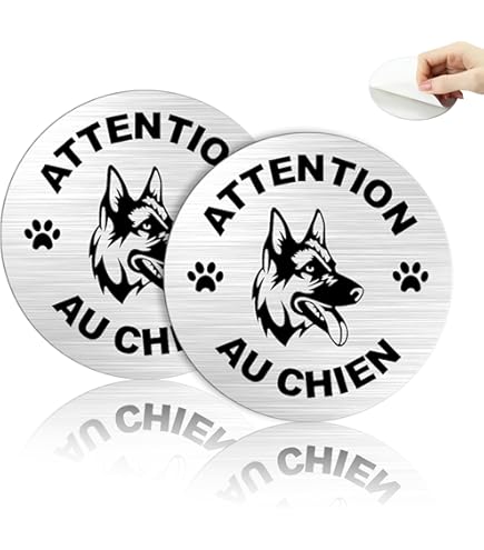 Plaque émaillée 10x18cm – Pochoir Personnalisé « Chien Gentil Maître Luna »