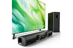 Saiyin Sound Bar for Smart TV, 90W Compact Soundbar Speaker with Subwoofer, 2.1Channel Home Theater Surround Sound System with Crisp Vocals and Deep Bass for TV PC Projector
