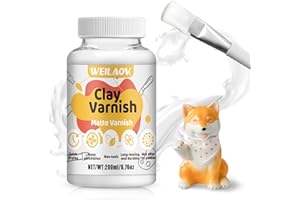 WEILAOK 200ml Clay Glaze for Air Drying Clay, Air Dry Clay Glaze, Clear Varnish for Craft, Acrylic Varnish for Sealing, Waterproofing, Gloss Glazing