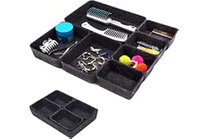 Lohofrnny Filcowy organizer do szuflad, zestaw z filcu, nadające się do prania, 7 sztuk organizerów do szuflad, organizer do biura, do salonu, do systemu porządkowania (jasnoszary)