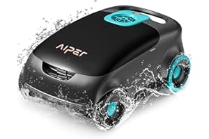 AIPER Scuba E1 Robot Piscine Hors Sol sans Fil, Aspirateur Haute Performance: Filtration 3μm+180μm de Précision, Tri-Moteur Puissance Renforcée, 130 Min Autonomie, Piscines 100㎡