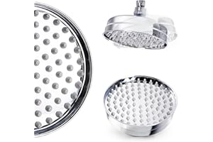 ENKI, R18, 150mm Traditional Fixed Small Shower Head Chrome, Solid Brass, Replacement Shower Head, Round Rose, Mixer Rainfall Shower, Modern Design, Easy Clean & Easy to Install