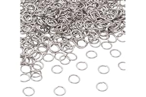 Craftdady - 2000 anillos de salto abiertos de acero inoxidable de 8 mm, redondos de 1 mm de grosor, pequeños conectores para hacer joyas