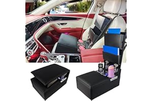 xxjolavv CarManager Car Organizer Organisieren Sie die Ordneraufbewahrung im Auto,Aufbewahrungsbox für die hintere Leder Armlehnenkonsole,7 farbige LED-Leuchten und type-c Anschluss[EU-Patent]