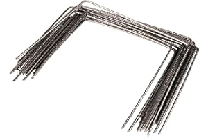 Windhager 07092 Lot de 100 piquets d'ancrage au sol, ancrages de fixation, piquets de fixation, Métal, Acier, Argenté, 20 x 25 cm, Ø 4 mm