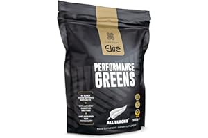 Healthspan Elite All Blacks Performance Greens (300g) | Super Green Extracts | Unflavoured | Add to Shakes or Meals | Includes Spirulina, Kale, Spinach, Broccoli & Pomegranate | Added Actazin | Vegan