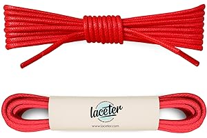 Laceter Lacets Ronds et Fins Premium en Coton Ciré - Lacets pour Chaussures de Ville, Habillées ou Remplacement - Lacets Noir, Marron ou Couleur - Diamètre : 2,4 mm