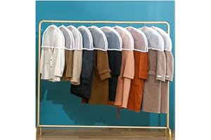 Fundas de Ropa, LNSYSNS 10 Piezas fundas ropa, Transparente Bolsa de Traje PEVA, Bolsas para Guardar Ropa