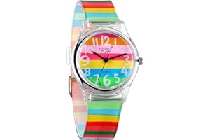 Avaner Kinder und Jugendliche Uhr Analog Quarzwerk Armbanduhr mit Silikon Armband Wasserdicht Kinderuhr Lernuhr Schüleruhr bunt lebendig für Damen Jungen Mädchen