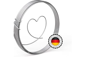 SERSCH 12X Meter Basteldraht Aluminiumdraht zum basteln von Schmuck, Draht-Schriften und Figuren super Halt und sehr flexibel langlebiger und hochwertiger Aludraht (2 mm, Silber)