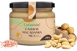 Eat Goodie Cashew- und Macadamia-Mus - 250g - Cremiges Nussmus - Perfekt für Smoothie Bowls, Salatdressings und Brotaufstriche - Ohne Palmöl, ohne Zusatz- und Konservierungsmittel - Vegan, Keto Snack