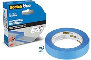 ScotchBlue Premium Malerkrepp Universal, 24 mm x 41 m - Scotch Klebeband für Malerarbeiten und Dekoration zum Streichen, Lackieren, Renovieren - Abklebeband/Kreppband - 70% PEFC