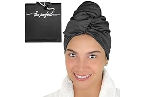 THE PERFECT HAIRCARE Asciugamano per capelli in microfibra per donne, regalo e viaggio, liscio come la seta, capelli ricci, ondulati e lisci, per ragazze, essenziale per capelli sciolti, anti-crespo, asciugatura rapida,