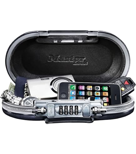 Master Lock P005CEURBLKHRO Caja Fuerte compacta [combinación] [con Cable] P005CEURBLKHRO-Best Utilizado para Libros de cheques, Dinero, Smartphones, pasaportes y más