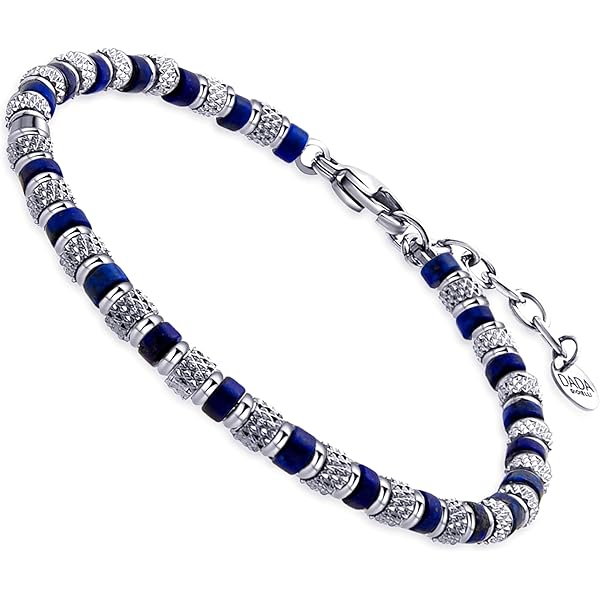 Stalen herenarmband gevlochten leer lichtbruin | Lucardi-NL