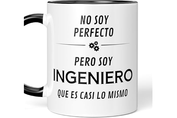 LA CASA DE LAS TAZAS® Taza Ingeniero - Divertido Regalo Original para todo tipo de Ingenieros - Ingeniero Mecánico, Ingeniero Informático, Ingeniero Químico, Aeroespacial, Industrial, Civil (Negro)