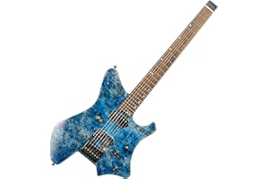 EART Headless E-Gitarre Fix Bridge für 6-saitige Reisegitarre Kleine, aber vollwertige LEAF-Gitarre Ultraleicht für Reisen und Performance Richtige Solid-Body-Gitarre