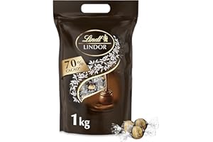 ‎LINDT Lindt LINDOR Schokoladen Kugeln Extra Dunkel | ca. 80 Kugeln Edelbitterschokolade feinherb | dunkle Schokolade mit 70% Kakao | Großpackung, Pralinen-Geschenk | 1kg (1er Pack)