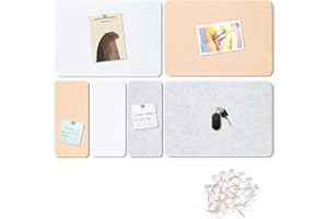 HyFanStr Felt Pin Board for Bedrooms Offcie, DIY Notice Board with 25 Push Pins, Self Adhesive Bulletin Board Cork Board for Home Kitchen Walls Decoration(Grey White Pink)
