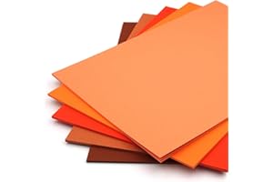 Rothmill A4 Card Stock, 220gsm (280 microns), Orange Card Pack with 5 'Orange' Tones, Ideal for Arts and Craft, Office and Stationery Use - 50 Sheets