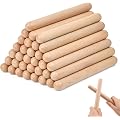 TCETCY Lot de 34 Bâtons de Rythme en Bois de Hêtre, 20 cm * 2 cm Baguettes de Percussion pour Cours de Musique, Groupes et Orchestres, Instrument de Musique pour Enfants et Adultes