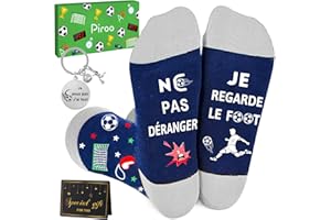 PIROO Chaussettes Homme Rigolote avec Porte-clés Idee Cadeau Homme Amateur de foot Original Utile Cadeau Noel Anniversaire Homme Cadeau Papa Cadeau Fete des Peres Ado Garcon