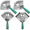 4 morsetti a C resistenti, morsetti per legno, morsetti ad angolo retto in acciaio inox, staffa universale per saldatura, falegnameria, montaggio domestico (argento