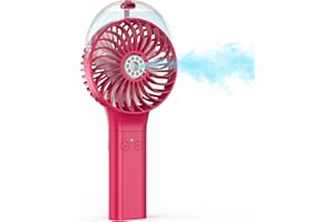 COMLIFE Handheld Misting Fan Portable Fan Facial Steamer-Rechargeable Battery Operated Fan, Foldable Travel Fan with Cooling Humidifier and Colorful Nightlight for Camping, Hiking, Outdoor