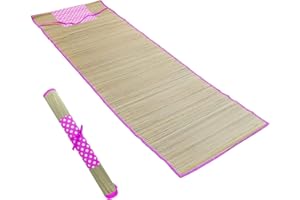 FENGSHENG-SHOP 2Pcs Straw Beach Mat, 60 x 180cm Outdoor Camping Beach Carpet, Lightweight Portable Travel Picnic Mats, Salah Mat (Pink)