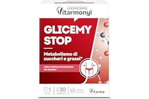 Glicemy Stop - Integratore Alimentare con Cromo - Supporta il Metabolismo di Zuccheri e Grassi - 30 Capsule Senza Zuccheri - Vitarmonyl