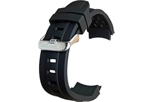 Swift Gift UK Black Curved End 22mm Watch Strap Silicone Rubber Watch Straps For Men Diver Style Rubber Watch Strap Replacement Band