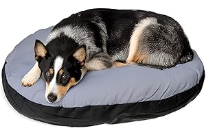 Karlie Flamingo Coussin Oval, Doc Bed 90 X 66 X 10 cm Noir/Gris